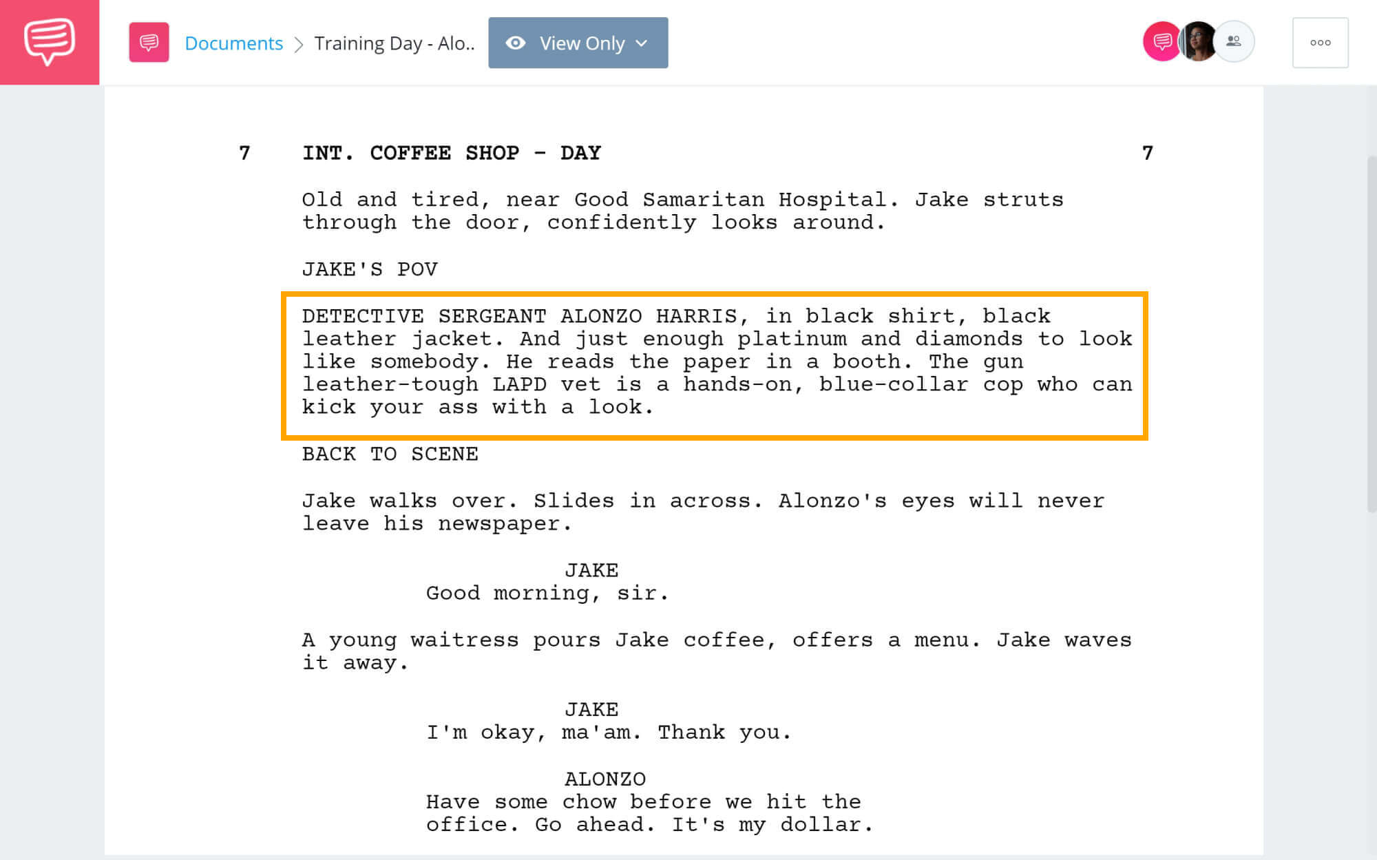 Training Day Script Teardown - Alonzo Harris Introduction - StudioBinder Screenwriting Software Training Day Script Teardown - Alonzo Harris Introduction - StudioBinder Screenwriting Software